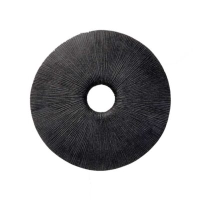 ROUND RIBBED WALL PLAQUE WITH HOLE BLACK
