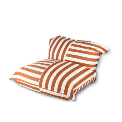 POUF TREBLE TERRACOTTA WHITE