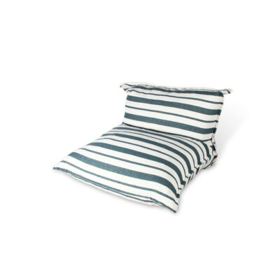 ΠΟΥΦ STRIPES ΠΕΤΡΟΛ ΛΕΥΚΟ ΡΙΓΕ